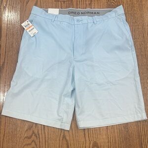 Greg Norman Collection Sky Blue Men's Flat Front Shorts